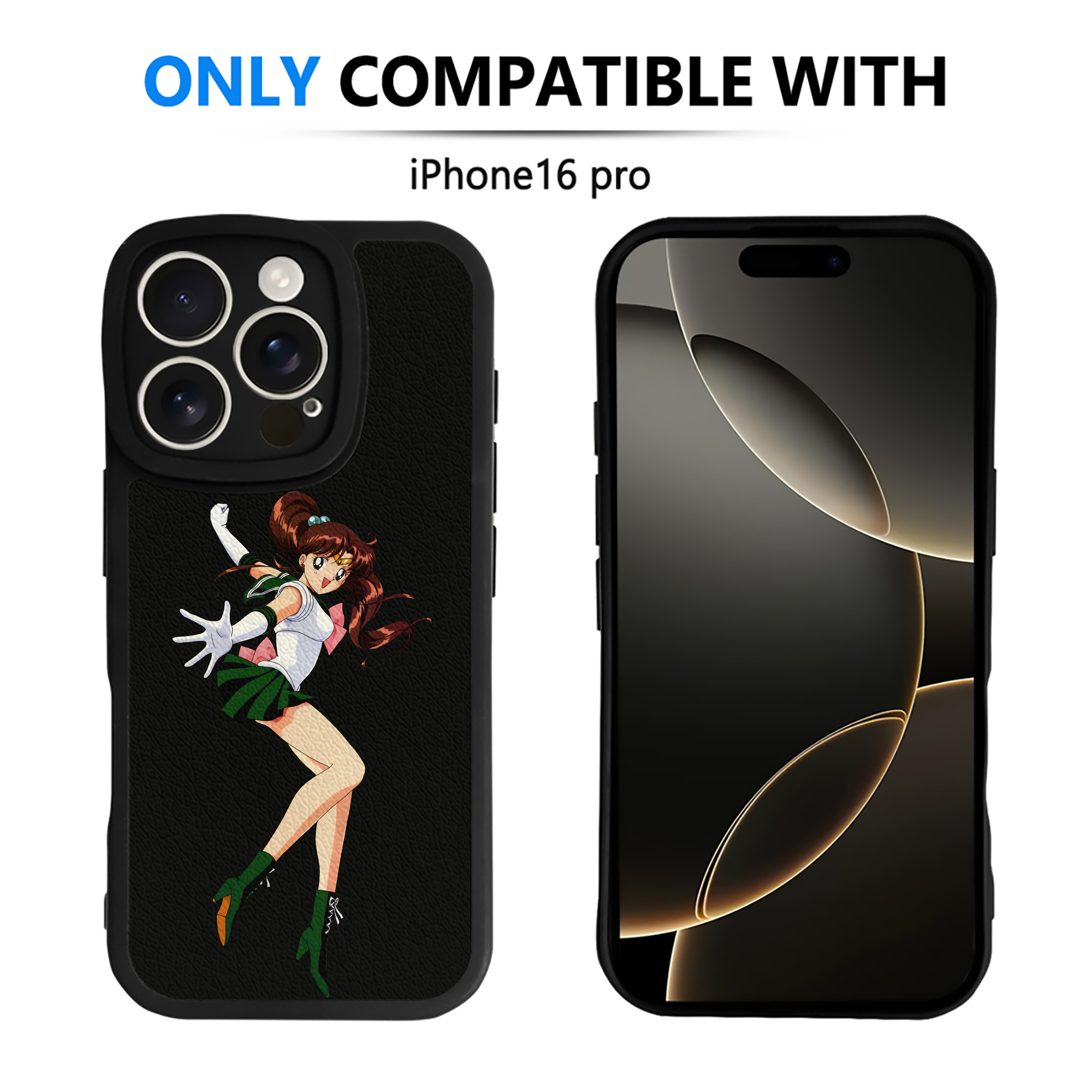 （画像用） 美少女戦士セーラームーン 木野 まこと きの まこと Sailor Moon Kino Makoto （セーラージュピター；Sailor Jupiter） 【iPhone 16シリーズ対応】シリコンスマホケース（レザー調） 材質：シリコン